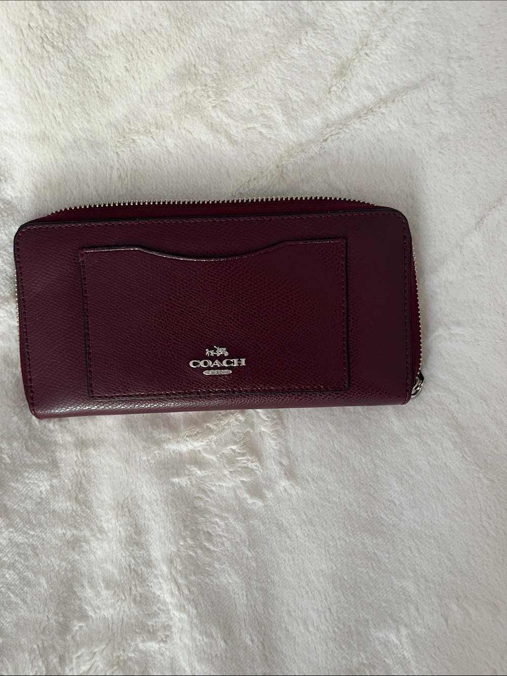 Coach Zip-Around Continental Wallet in Burgundy